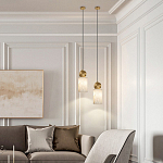 Подвесной светильник светодиодный с цилиндрическим плафоном Stone Helios варинант исполнения - 5 | Loft Concept в Перми