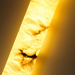 Подвесной светильник цилиндрической формы с плафоном из алебастра и металлическими торцами Темная Латунь 60 см Cryptocrystalline Stone варинант исполнения - 4 | Loft Concept в Перми