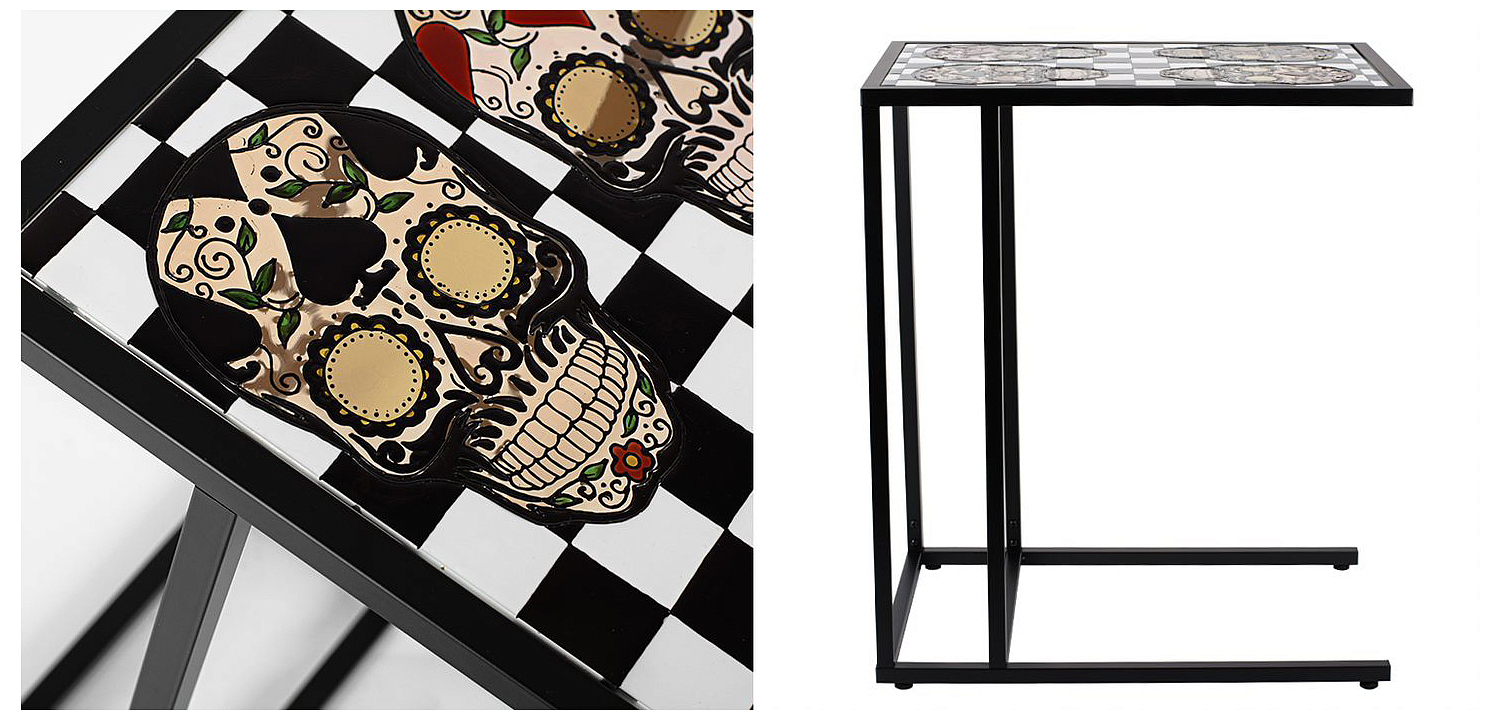 Приставной стол Skull on Chessboard Приставной стол Skull on Chessboard - Loft-Concept в Перми