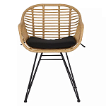 Стул с ротанговым плетением Wicker Half Chair с подлокотниками варинант исполнения - 1 | Loft Concept в Перми