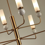 Люстра на штанге с 8-ю цилиндрическими матовыми плафонами и шарами из камня Orb Essence варинант исполнения - 3 | Loft Concept в Перми