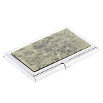 Визитница карманная металлическая с накладкой из натурального камня Апатит Stone Business Card Holders варинант исполнения - 2 | Loft Concept в Перми