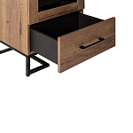 Шкаф-витрина в стиле лофт с чёрной стеклянной дверью Urban Style Space 2 варинант исполнения - 3 | Loft Concept в Перми