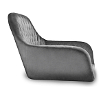 Барный стул со спинкой и подлокотниками на 4-х металлических ножках Douglas Rhombus Серый Велюр варинант исполнения - 2 | Loft Concept в Перми