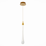 Подвесной светильник с плафоном в форме капли на золотистом каркасе Raindrop варинант исполнения - 1 | Loft Concept в Перми