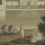 Обои ручная роспись Monuments of Paris Terre Foncée on scenic paper варинант исполнения - 1 | Loft Concept в Перми