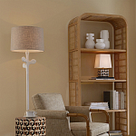 Торшер с белым каркасом и тканевыми абажуром Natural Stems варинант исполнения - 5 | Loft Concept в Перми