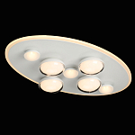 Потолочный светильник овальной формы белого цвета с 7-ю лампами Lunar Pebbles варинант исполнения - 3 | Loft Concept в Перми