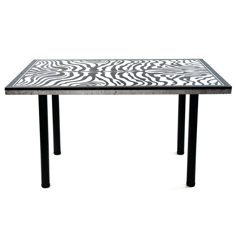 Стол обеденный из натурального мрамора Marble BW Accent Table Черно-белый Стол обеденный из натурального мрамора Marble BW Accent Table Черно-белый в Перми | Loft Concept