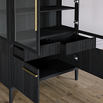 Витрина Primo со стеклянными фасадами и буфетом шпон Черный дуб варинант исполнения - 6 | Loft Concept в Перми