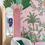 Обои ручная роспись Amazonia Florence Pink dyed silk варинант исполнения - 5 | Loft Concept в Перми