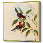 Постер на холсте с изображением птиц и цветов Blooming Birds Poster варинант исполнения - 5 | Loft Concept в Перми