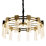 Люстра с прямоугольными хрустальными плафонами Glass Rectangles Gold Chandelier 60 варинант исполнения - 1 | Loft Concept в Перми