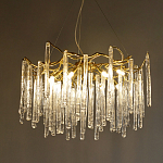 Люстра на подвесе с каркасом из металла и прозрачными подвесками из стекла Droplet Chandelier варинант исполнения - 1 | Loft Concept в Перми