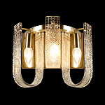 Бра с металлическим основанием золотого цвета и хрустальными подвесками Textured Glass варинант исполнения - 3 | Loft Concept в Перми