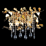 Бра с металлическими лепестками и хрустальными подвесками Leaf Cascade варинант исполнения - 1 | Loft Concept в Перми