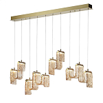 Подвесной светильник линейный с плафонами волнистой формы из фактурного стекла Big Wave варинант исполнения - 8 | Loft Concept в Перми