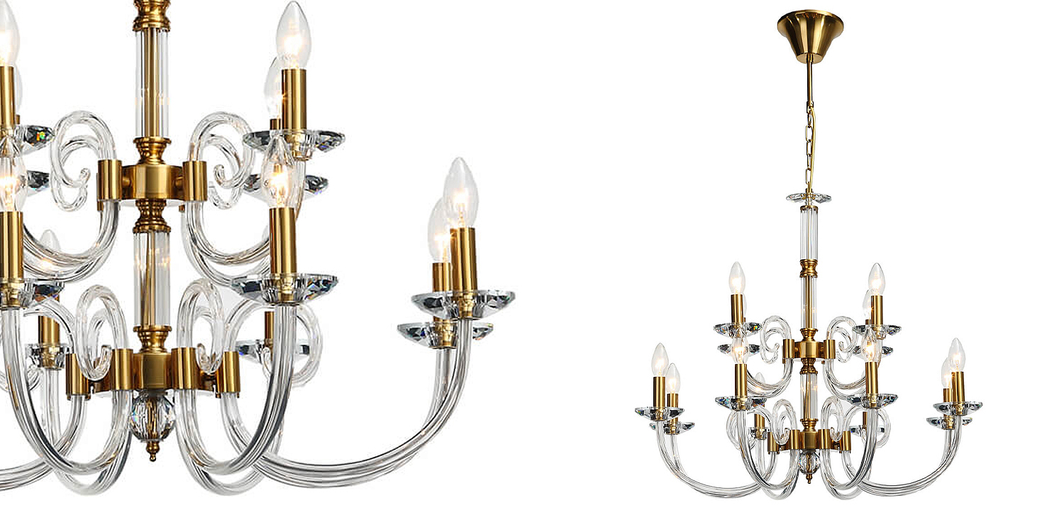 Люстра Twisted Glass Candles Chandelier 12 Люстра Twisted Glass Candles Chandelier 12 - Loft-Concept в Перми