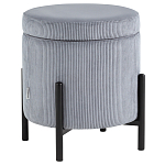 Серо-голубой пуф на черных ножках SANJAY варинант исполнения - 1 | Loft Concept в Перми