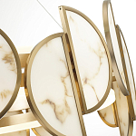 Люстра круглая с полукруглыми плафонами из искусственного алебастра в бронзовой оправе Marbella варинант исполнения - 8 | Loft Concept в Перми