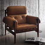 Кресло с деревянным каркасом и обивкой из натуральной кожи Medieval Furniture варинант исполнения - 1 | Loft Concept в Перми