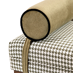 Банкетка Banquette PIED DE POULE с принтом гусиная лапка и бежевыми подлокотниками  варинант исполнения - 1 | Loft Concept в Перми