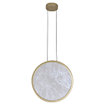 Светодиодный подвесной светильник круглой формы с металлической рамой золотого цвета Marble Glow 47 варинант исполнения - 2 | Loft Concept в Перми