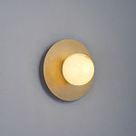 Бра круглое с плафоном из натурального камня на латунном основании Cryptocrystalline Stone варинант исполнения - 7 | Loft Concept в Перми