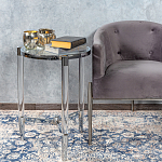 Приставной столик со стеклянной столешницей Deimos варинант исполнения - 6 | Loft Concept в Перми