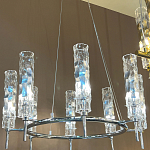 Люстра подвесная круглая с 8-ю цилиндрическими плафонами из стекла LIAISON варинант исполнения - 2 | Loft Concept в Перми