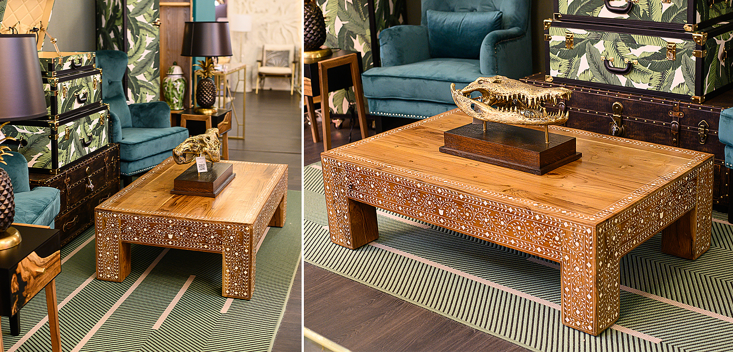 Кофейный стол Wooden Bone Inlay Coffee Table Кофейный стол Wooden Bone Inlay Coffee Table - Loft-Concept в Перми