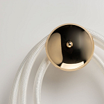 Бра с круглым золотистым основанием и белыми изогнутыми световыми линиями Luke Lampco Tracer Lamp варинант исполнения - 5 | Loft Concept в Перми