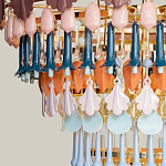 Люстра круглая с декором из разноцветных элементов в виде листьев Changing Seasons варинант исполнения - 5 | Loft Concept в Перми