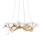 Люстра подвесная с прозрачными стеклянными птичками на ветвях Диаметр 80 см Serip Voa варинант исполнения - 1 | Loft Concept в Перми