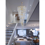 Люстра многоярусная с каркасом из металла и прозрачными подвесками FAIRYTREE Light варинант исполнения - 4 | Loft Concept в Перми