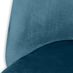 Барный стул со спинкой и металлической подставкой на 4-х деревянных ножках Синий Велюр Vendramin Chair варинант исполнения - 3 | Loft Concept в Перми