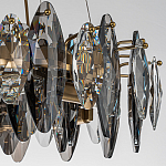 Люстра подвесная круглая с овальными подвесками из стекла дымчатого цвета Harlow Crystal Round варинант исполнения - 4 | Loft Concept в Перми