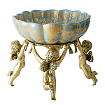 Чаша с орнаментом на бронзовых ножках в виде ангелов Eden Garden варинант исполнения - 3 | Loft Concept в Перми