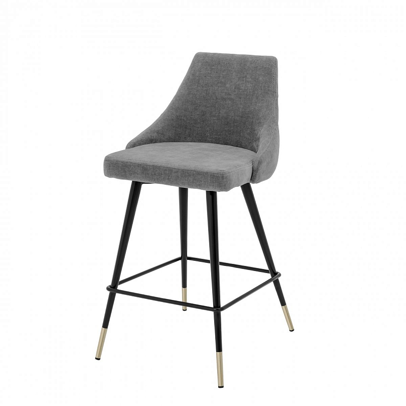 Полубарный стул Eichholtz Counter Stool Cedro Grey Серый Черный Латунь Полубарный стул Eichholtz Counter Stool Cedro Grey Серый Черный Латунь в Перми | Loft Concept