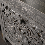 Деревянная тумба с резными ящиком и дверцей Azure Grey Wooden Nightstand варинант исполнения - 4 | Loft Concept в Перми