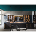 Кухонный гарнитур из дерева и камня с раздвижными дверцами OPERATING COLUMN 2.0 Dada Engenereed Kitchen варинант исполнения - 5 | Loft Concept в Перми