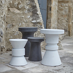 Приставной стол из искусственного камня Chess White варинант исполнения - 4 | Loft Concept в Перми