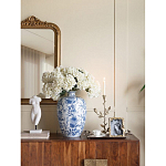 Ваза фарфоровая с узким горлышком и синими цветочными мотивами Independence варинант исполнения - 5 | Loft Concept в Перми