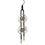 Подвесной светильник с 2-мя прозрачными стеклянными плафонами и золотистыми центральными вставками Virelia  варинант исполнения - 1 | Loft Concept в Перми