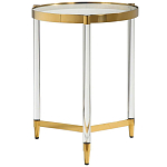 Золотой приставной столик с круглой стеклянной столешницей Weightless Table варинант исполнения - 1 | Loft Concept в Перми