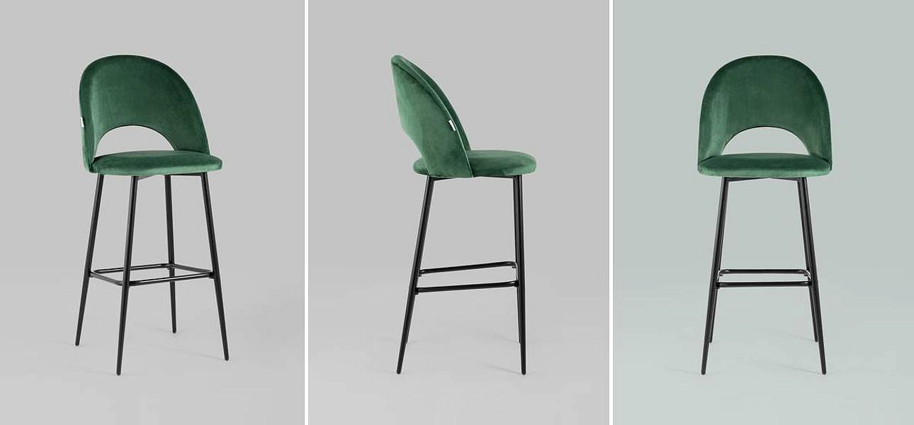 Барный Стул CLIFF Chair Зеленый Велюр Барный Стул CLIFF Chair Зеленый Велюр - Loft-Concept в Перми