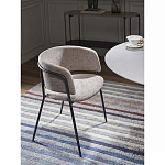 Стул полукруглый с каркасом из металла и мягким сиденьем и спинкой Soft Chenille варинант исполнения - 6 | Loft Concept в Перми