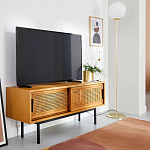 ТВ-тумба из дуба и плетеного ротанга Wicker Chasey TV Stand варинант исполнения - 4 | Loft Concept в Перми
