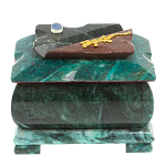 Шкатулка прямоугольная с зеркалом из натурального камня змеевик Stone Casket варинант исполнения - 2 | Loft Concept в Перми