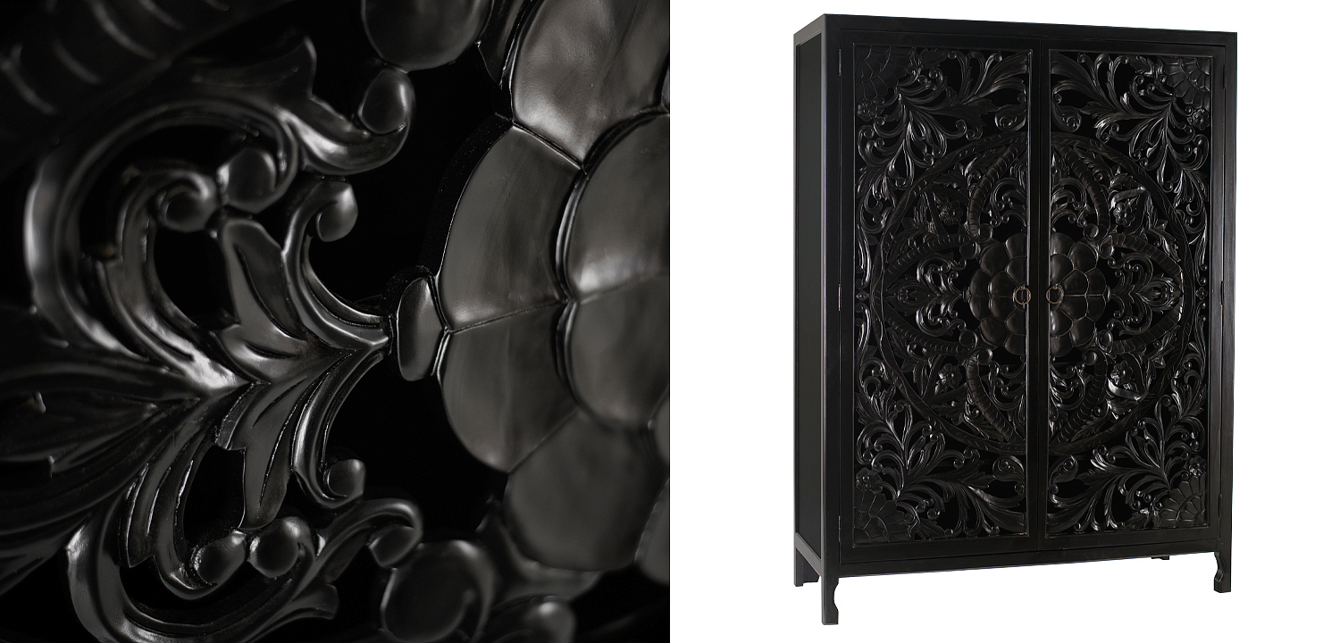 Шкаф Beauden Lace Cabinet Black Шкаф Beauden Lace Cabinet Black - Loft-Concept в Перми